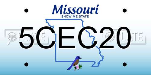 5CEC20 Missouri License Plate