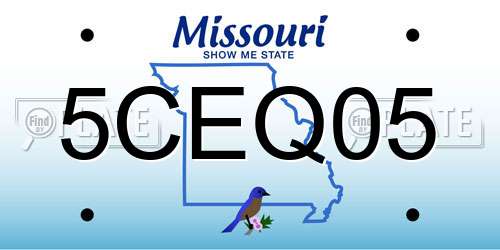 5CEQ05 Missouri License Plate