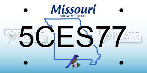 5CES77 Missouri License Plate