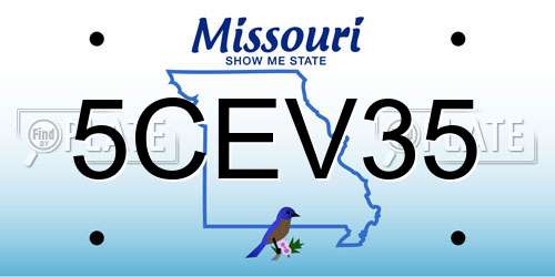 5CEV35 Missouri License Plate
