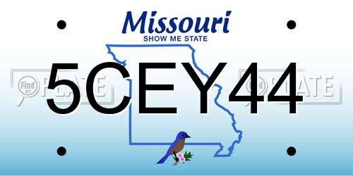 5CEY44 Missouri License Plate