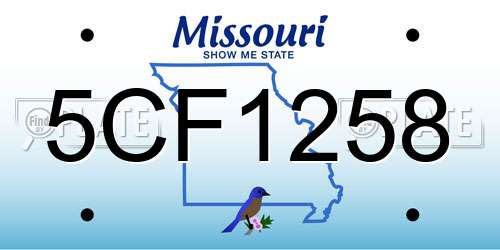 5CF1258 Missouri License Plate
