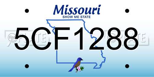 5CF1288 Missouri License Plate