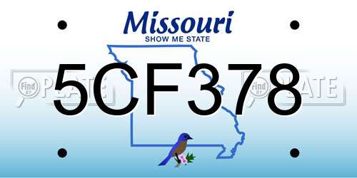 5CF378 Missouri License Plate