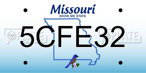 5CFE32 Missouri License Plate