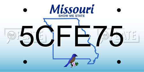 5CFE75 Missouri License Plate