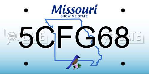 5CFG68 Missouri License Plate