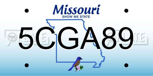 5CGA89 Missouri License Plate