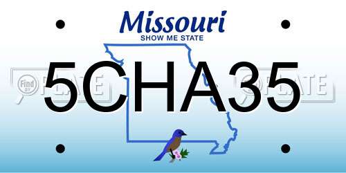 5CHA35 Missouri License Plate