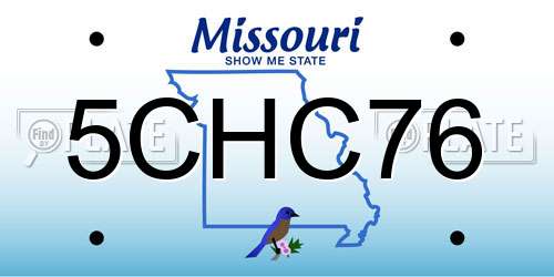 5CHC76 Missouri License Plate