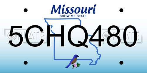 5CHQ480 Missouri License Plate