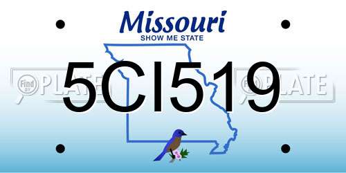 5CI519 Missouri License Plate