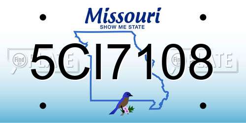 5CI7108 Missouri License Plate