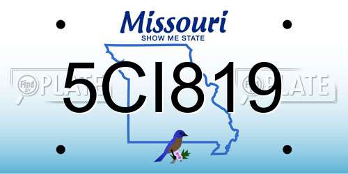 5CI819 Missouri License Plate