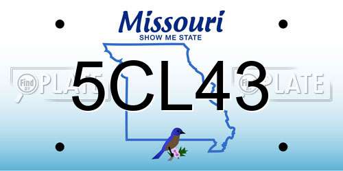 5CL43 Missouri License Plate