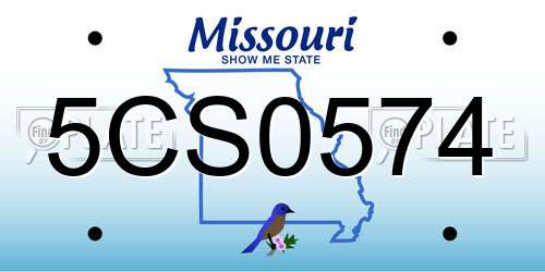 5CS0574 Missouri License Plate