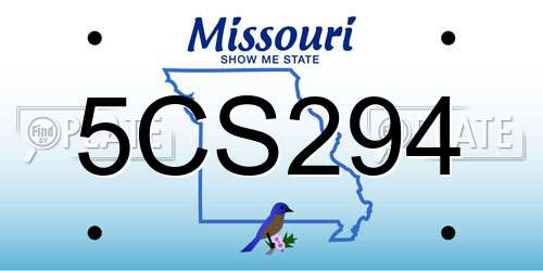 5CS294 Missouri License Plate