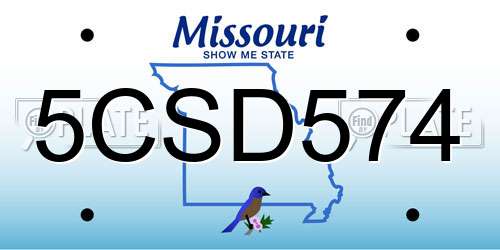 5CSD574 Missouri License Plate