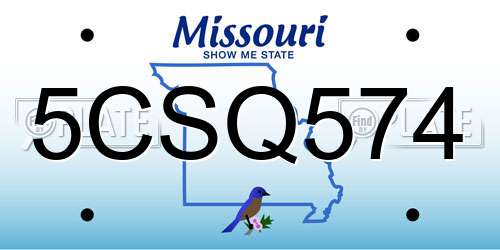 5CSQ574 Missouri License Plate