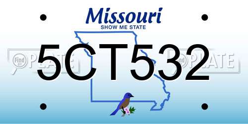 5CT532 Missouri License Plate