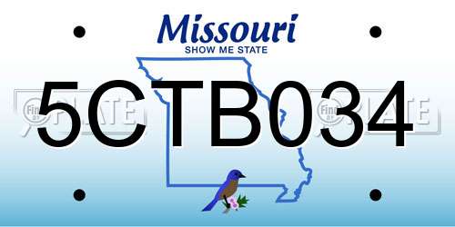 5CTB034 Missouri License Plate