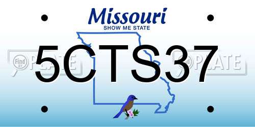 5CTS37 Missouri License Plate
