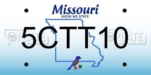 5CTT10 Missouri License Plate
