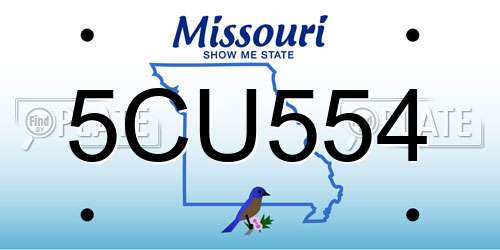 5CU554 Missouri License Plate