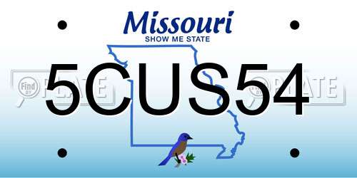 5CUS54 Missouri License Plate