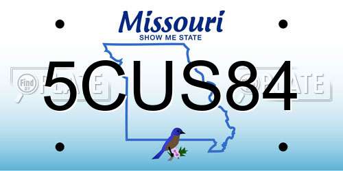 5CUS84 Missouri License Plate