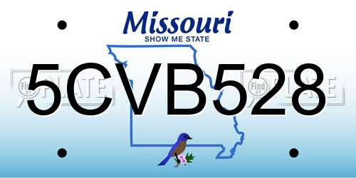 5CVB528 Missouri License Plate