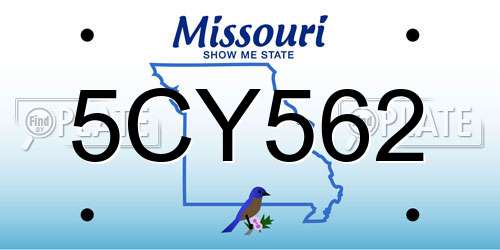 5CY562 Missouri License Plate