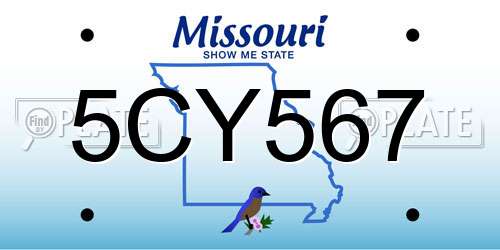 5CY567 Missouri License Plate