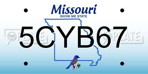 5CYB67 Missouri License Plate