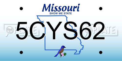 5CYS62 Missouri License Plate