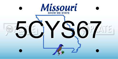 5CYS67 Missouri License Plate