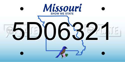 5D06321 Missouri License Plate