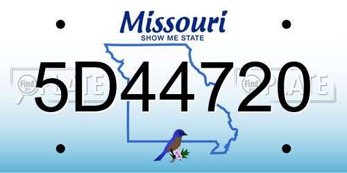 5D44720 Missouri License Plate