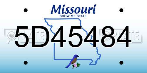 5D45484 Missouri License Plate