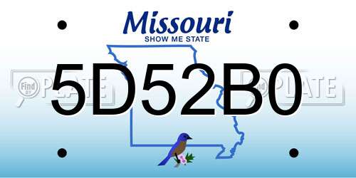 5D52B0 Missouri License Plate