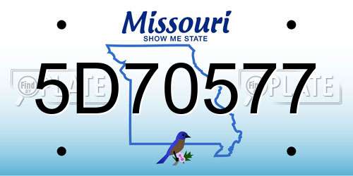 5D70577 Missouri License Plate