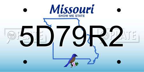5D79R2 Missouri License Plate