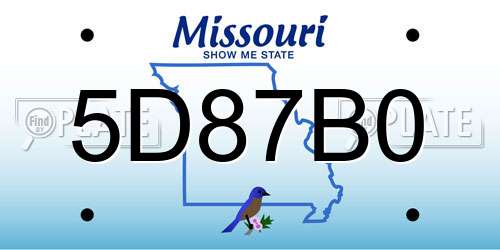 5D87B0 Missouri License Plate