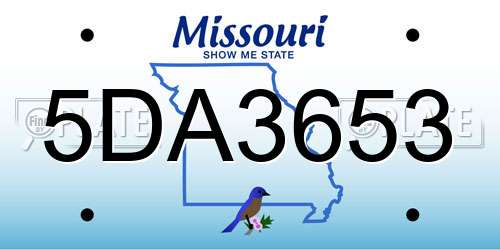 5DA3653 Missouri License Plate