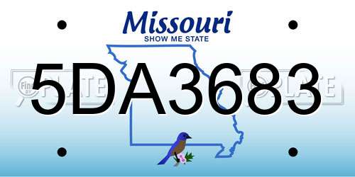 5DA3683 Missouri License Plate