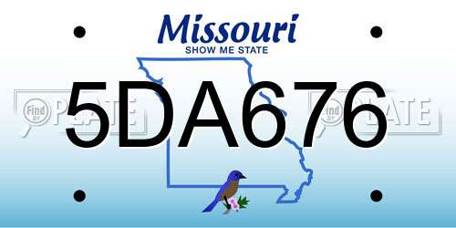 5DA676 Missouri License Plate