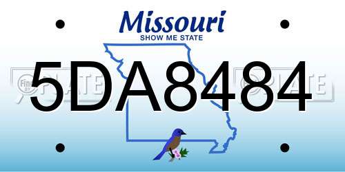 5DA8484 Missouri License Plate