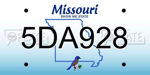 5DA928 Missouri License Plate