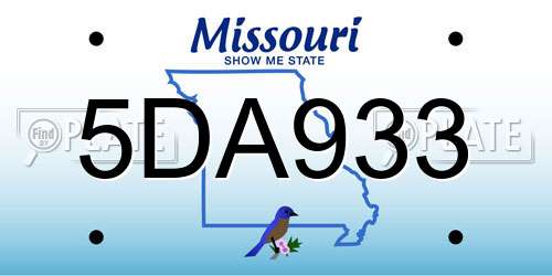 5DA933 Missouri License Plate