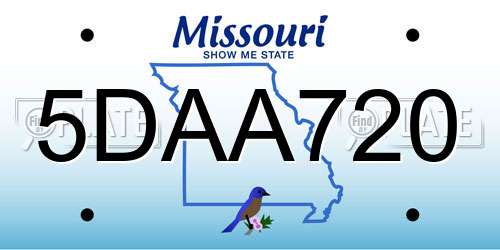 5DAA720 Missouri License Plate